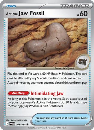 Antique Jaw Fossil 068 - Reverse Holofoil ME03 Perfect Order - Common