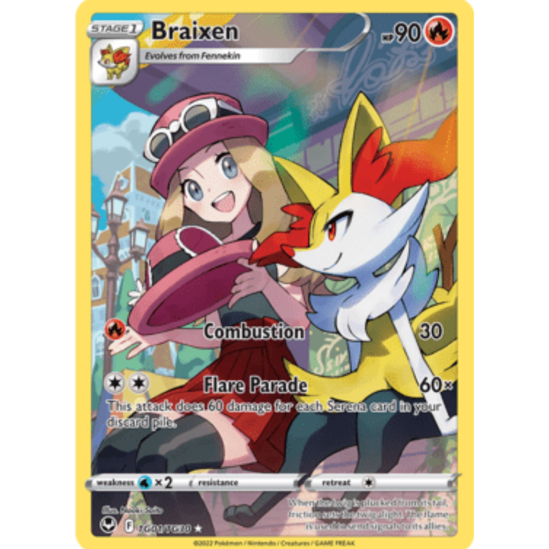 Braixen TG01 - Holofoil SWSH12 Silver Tempest Trainer Gallery - Ultra Rare