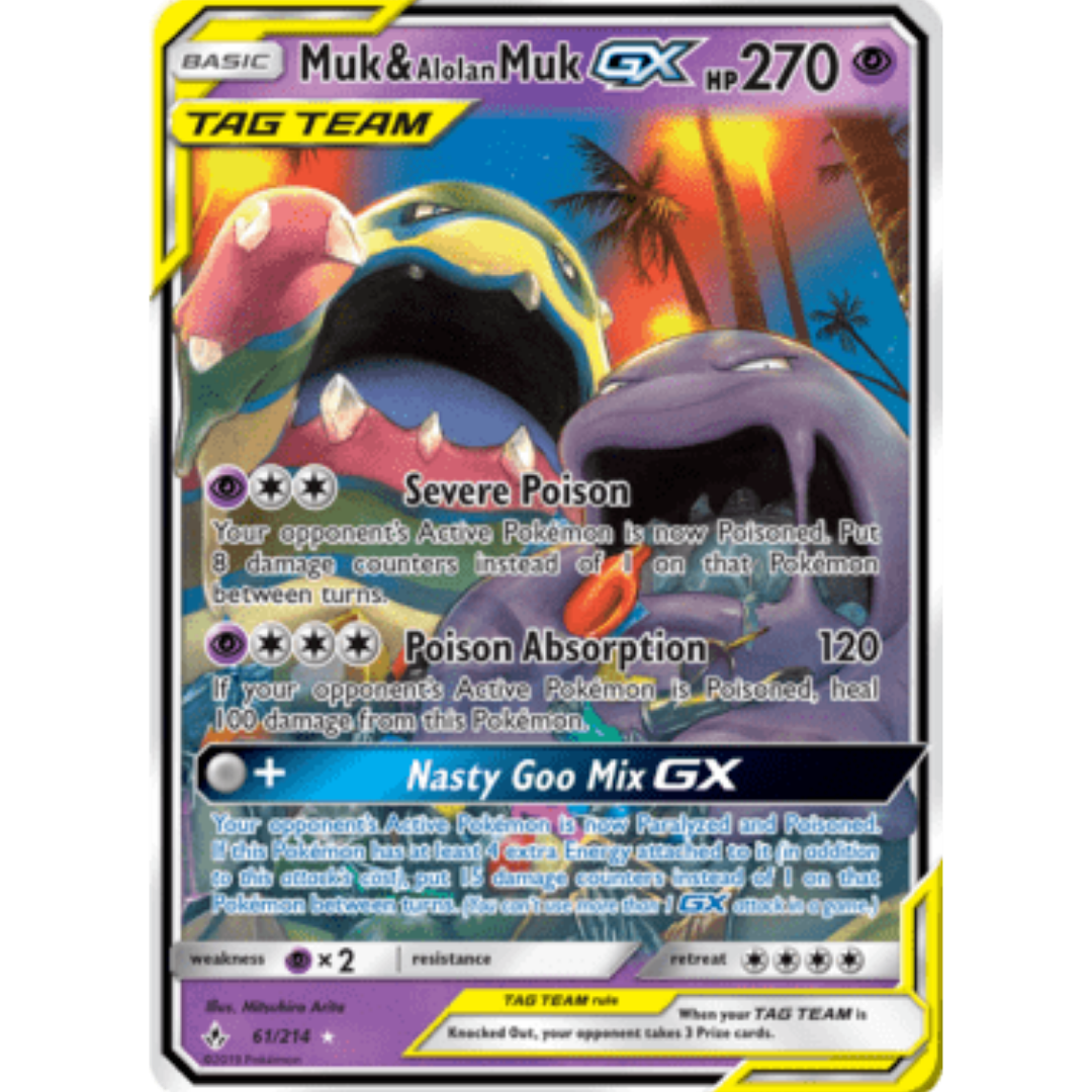 Muk & Alolan Muk GX 061 - Holofoil SM Unbroken Bonds - Ultra Rare