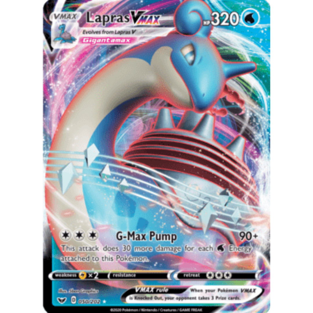 Lapras VMAX 050 - Holofoil SWSH01 Sword & Shield Base Set - Ultra Rare