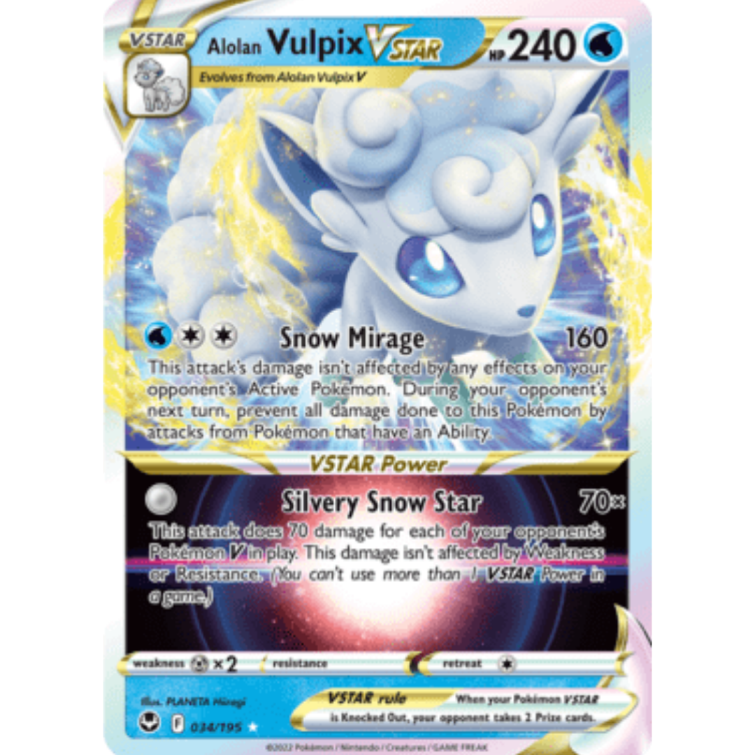 Alolan Vulpix VSTAR 034 - Holofoil SWSH12 Silver Tempest - Ultra Rare