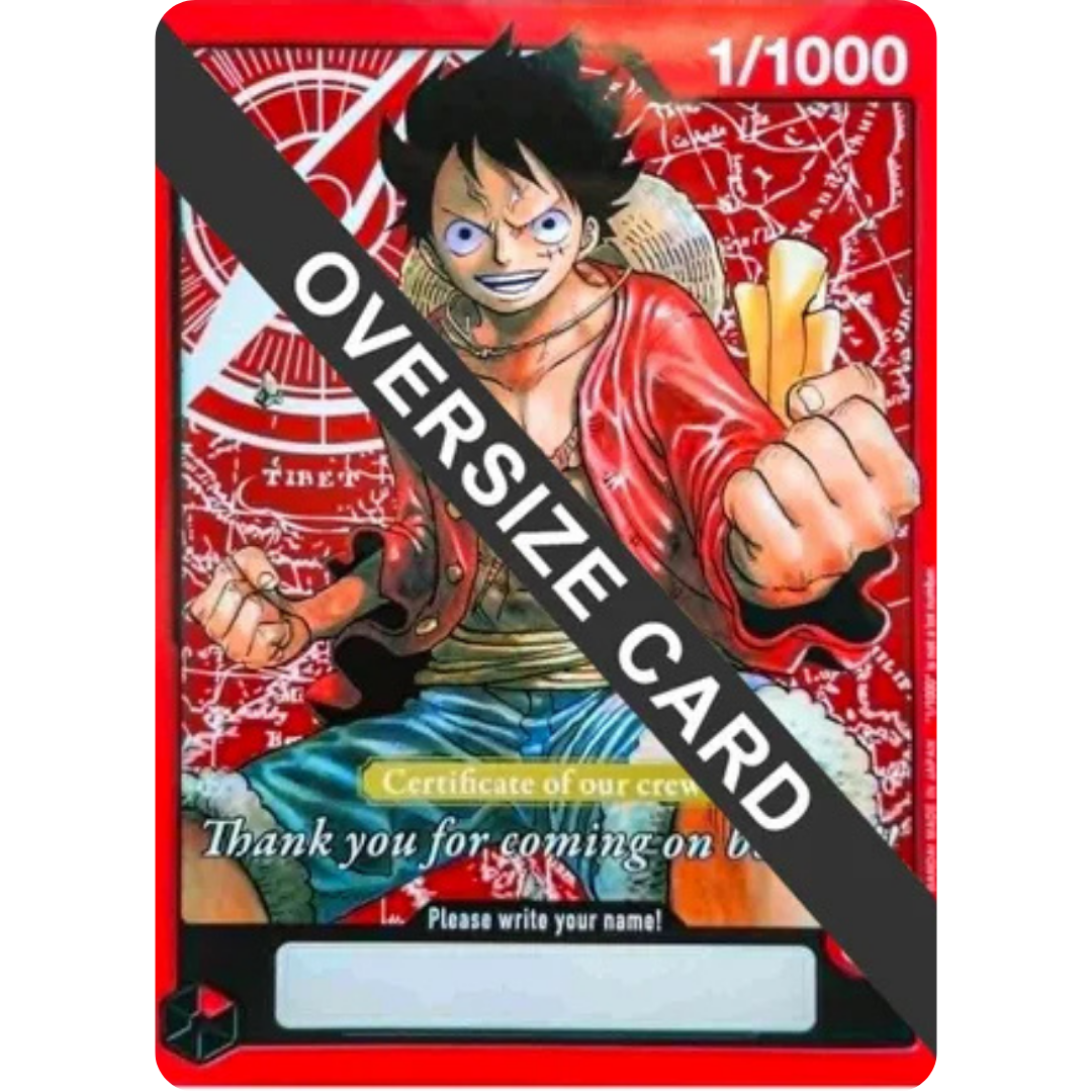 Monkey.D.Luffy (Certificate of our crew) (Oversized) (1/1000) - One Piece Promotion Cards
