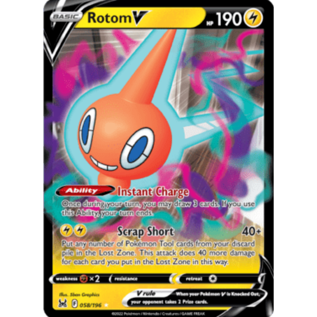 Rotom V 058 - Holofoil SWSH11 Lost Origin - Ultra Rare