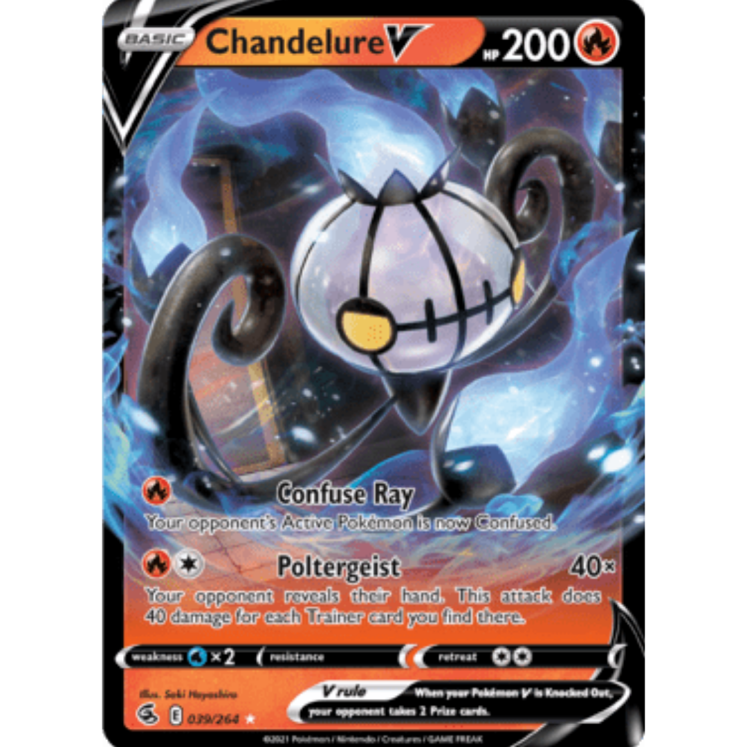 Chandelure V 039 - Holofoil SWSH08 Fusion Strike - Ultra Rare