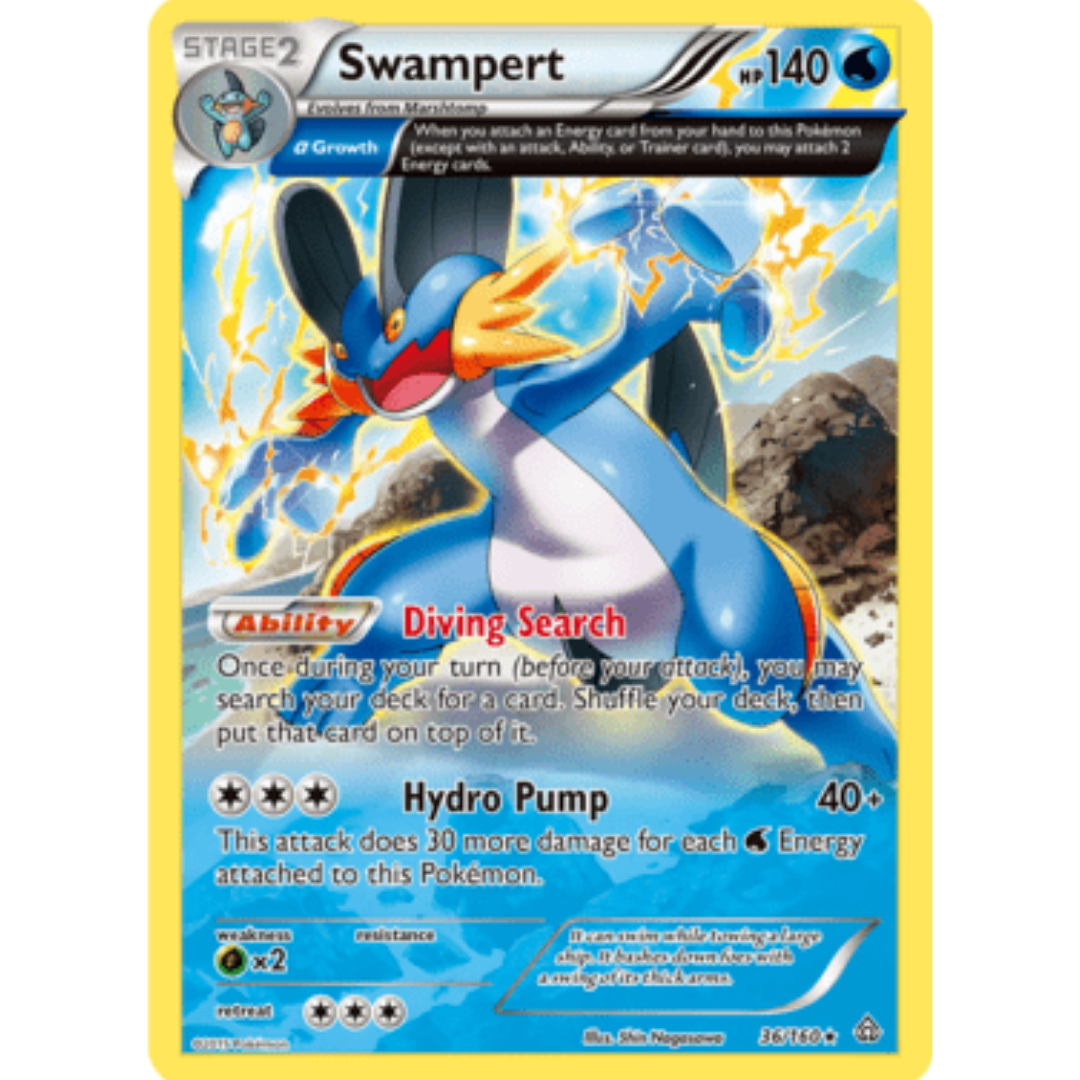 Swampert (Alpha) 036/160 - Reverse Holofoil XY Primal Clash - Holo Rare
