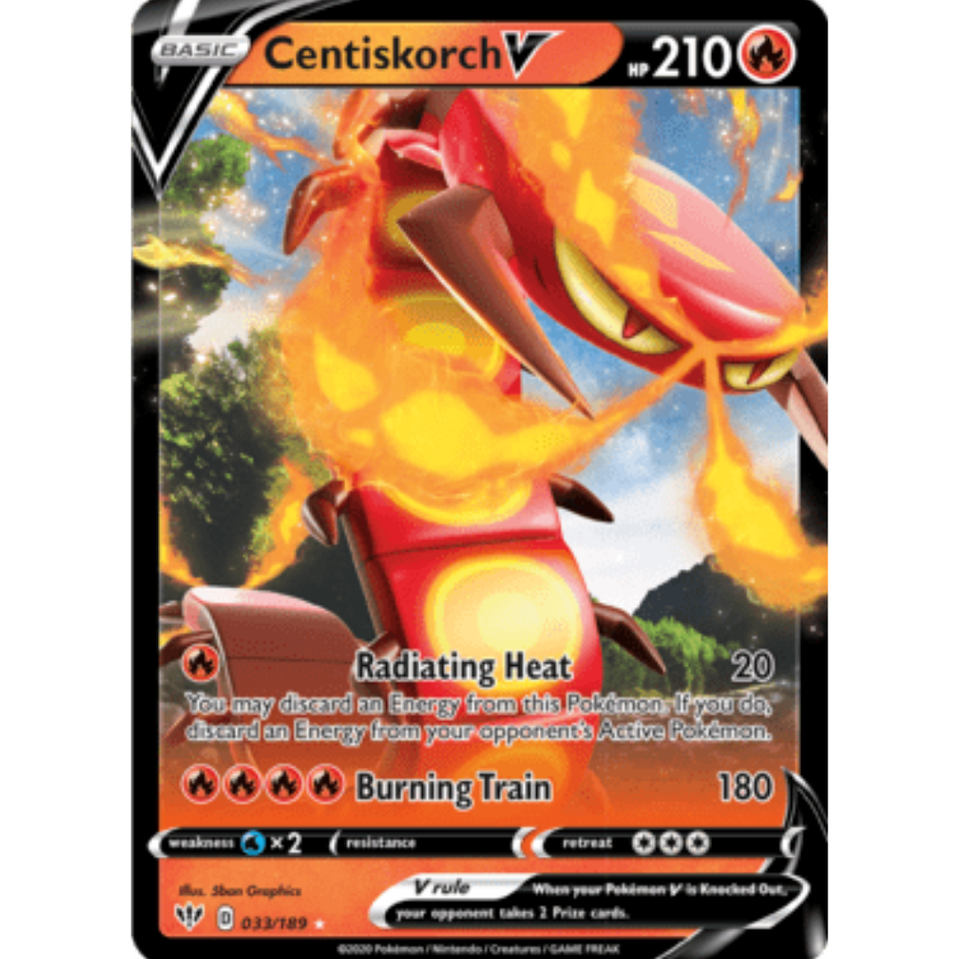 Centiskorch V 033 - Holofoil SWSH03 Darkness Ablaze - Ultra Rare