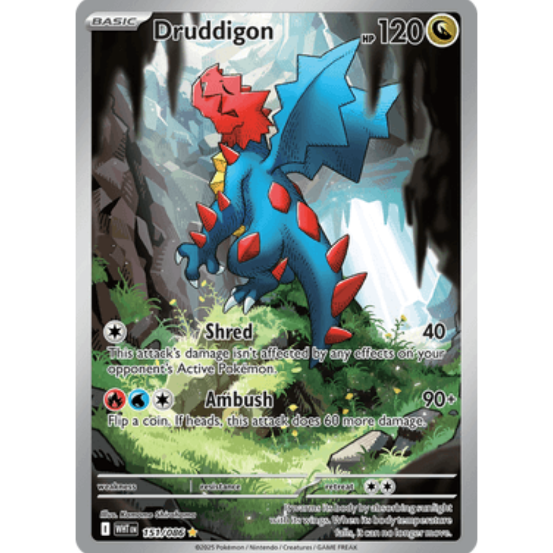 Druddigon 151/086 - Holofoil SV White Flare - Illustration Rare