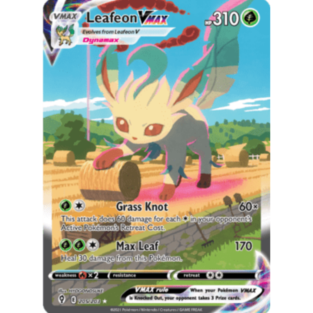 Leafeon VMAX (Alternate Art Secret) 205/203 - Holofoil SWSH07 Evolving Skies - Secret Rare