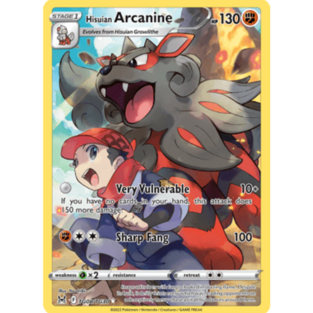 Hisuian Arcanine TG08 - Holofoil SWSH11 Lost Origin Trainer Gallery - Ultra Rare