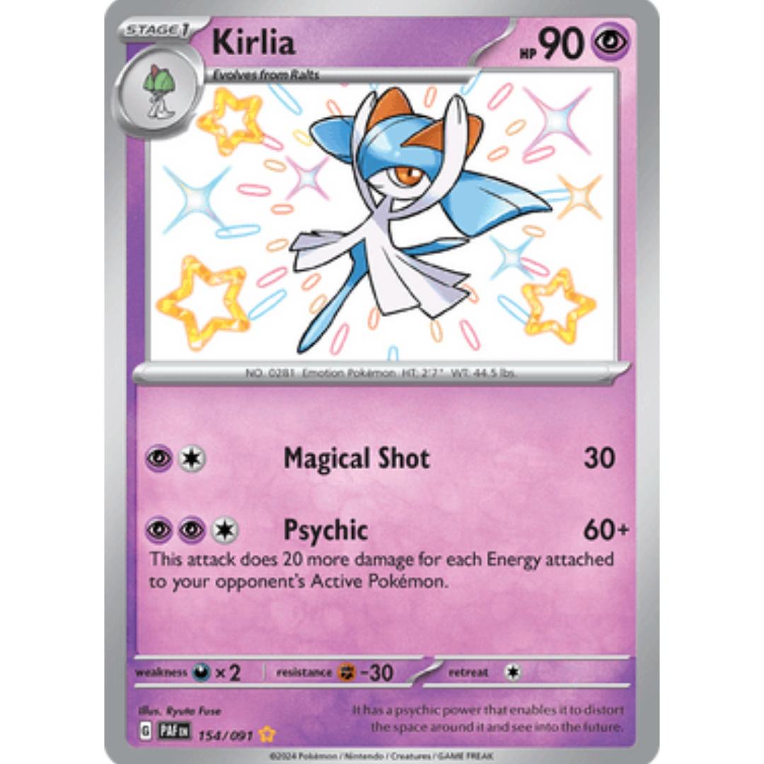 Kirlia 154/091 - Holofoil SV Paldean Fates - Shiny Rare