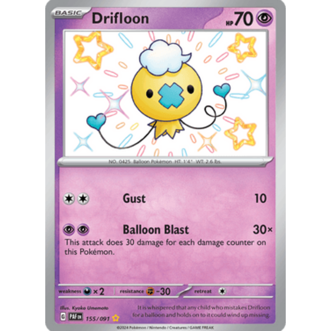 Drifloon 155 - Holofoil SV Paldean Fates - Shiny Rare