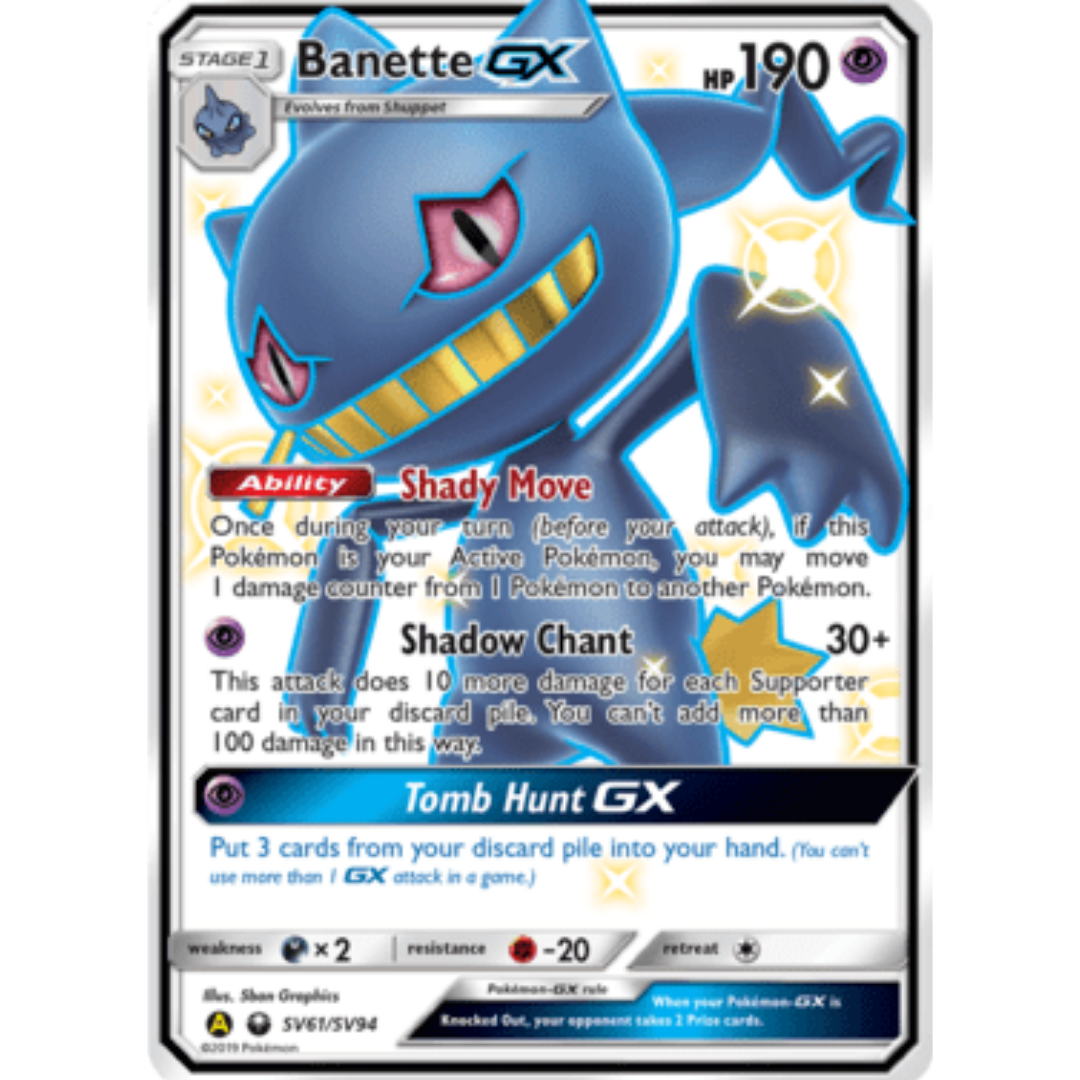 Banette GX SV61 - Holofoil Hidden Fates Shiny Vault - Shiny Holo Rare