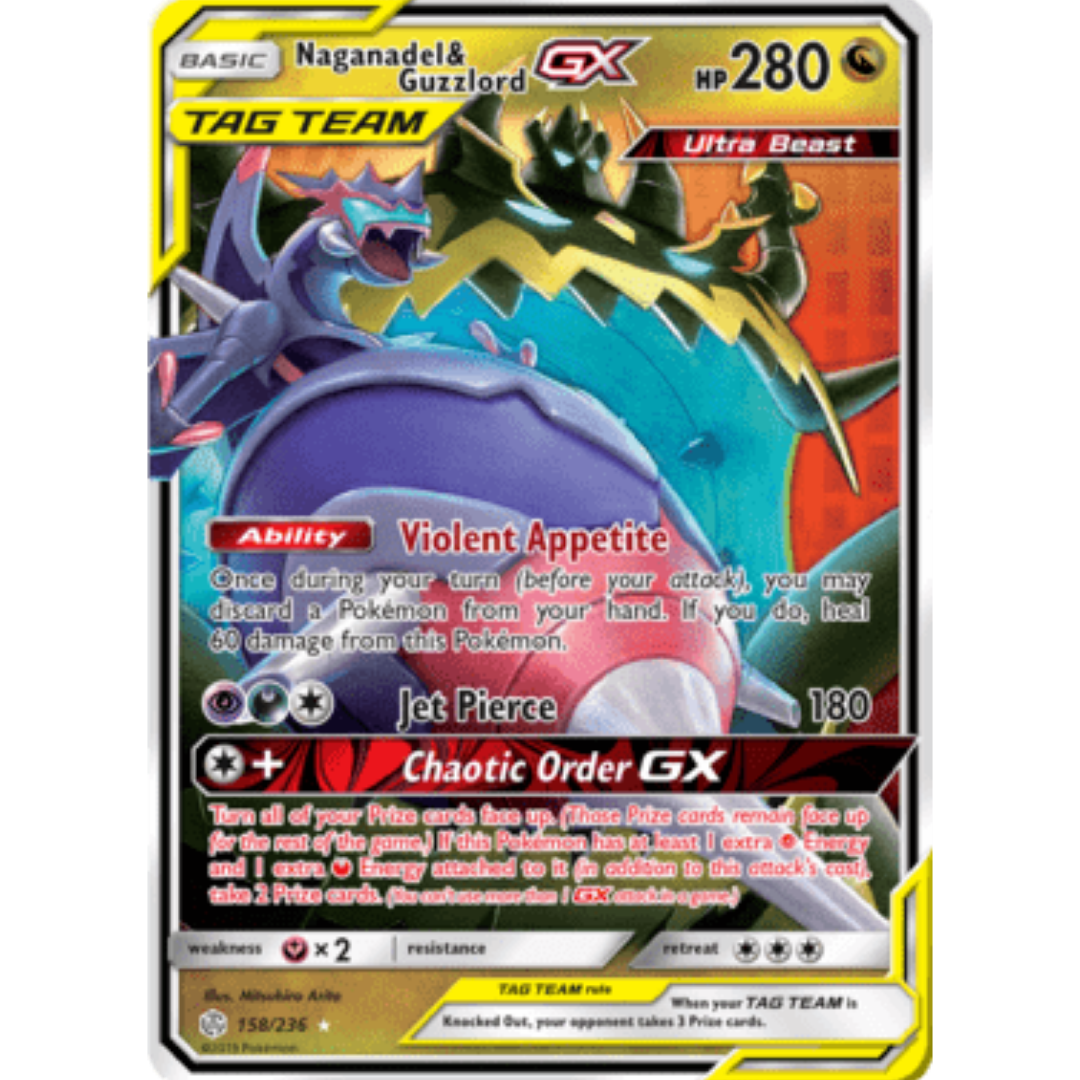 Naganadel & Guzzlord GX 158/236 - Holofoil SM Cosmic Eclipse - Ultra Rare