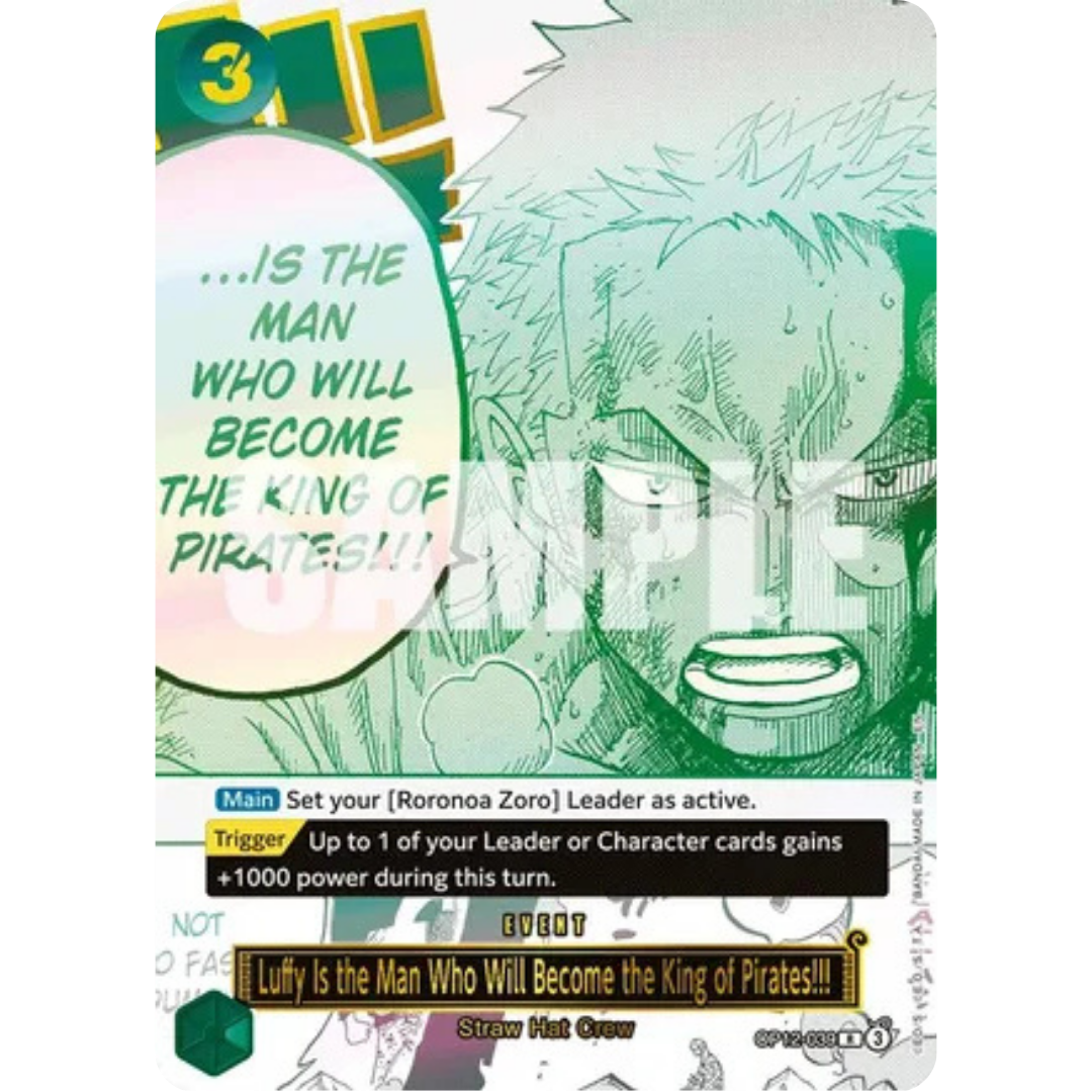 Luffy Is the Man Who Will Become the King of Pirates!!! (Japanese Version 3rd Anniversary Set) (OP12-039) - One Piece Promotion Cards Foil