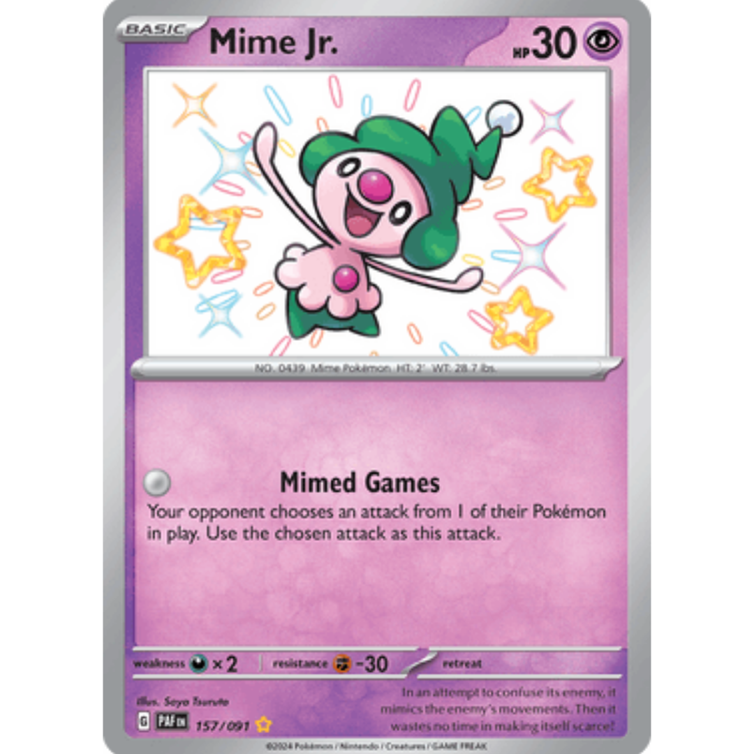 Mime Jr. 157/091 - Holofoil SV Paldean Fates - Shiny Rare