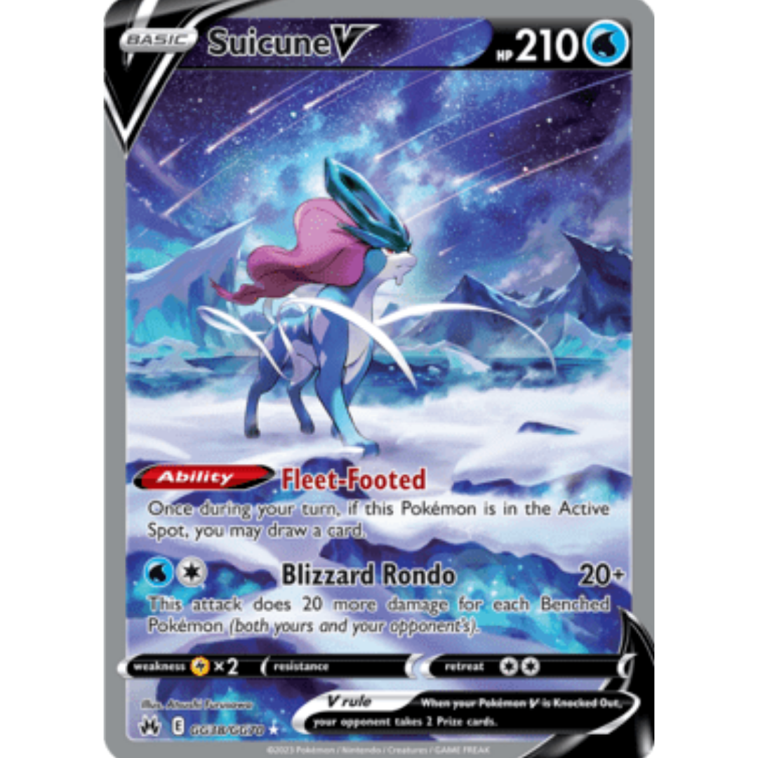 Suicune V GG38 - Holofoil SWSH Crown Zenith Galarian Gallery - Ultra Rare