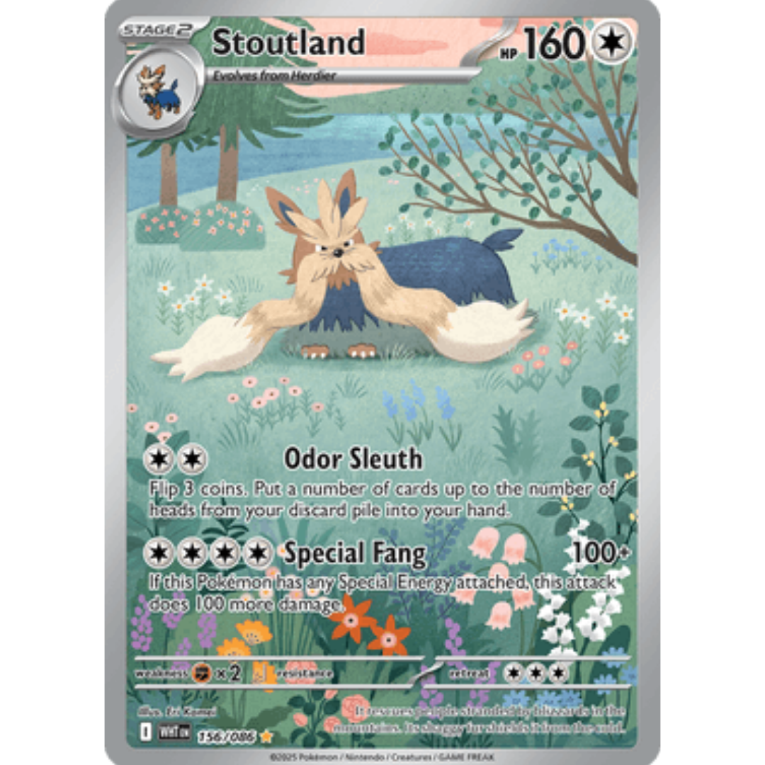 Stoutland 156/086 - Holofoil SV White Flare - Illustration Rare