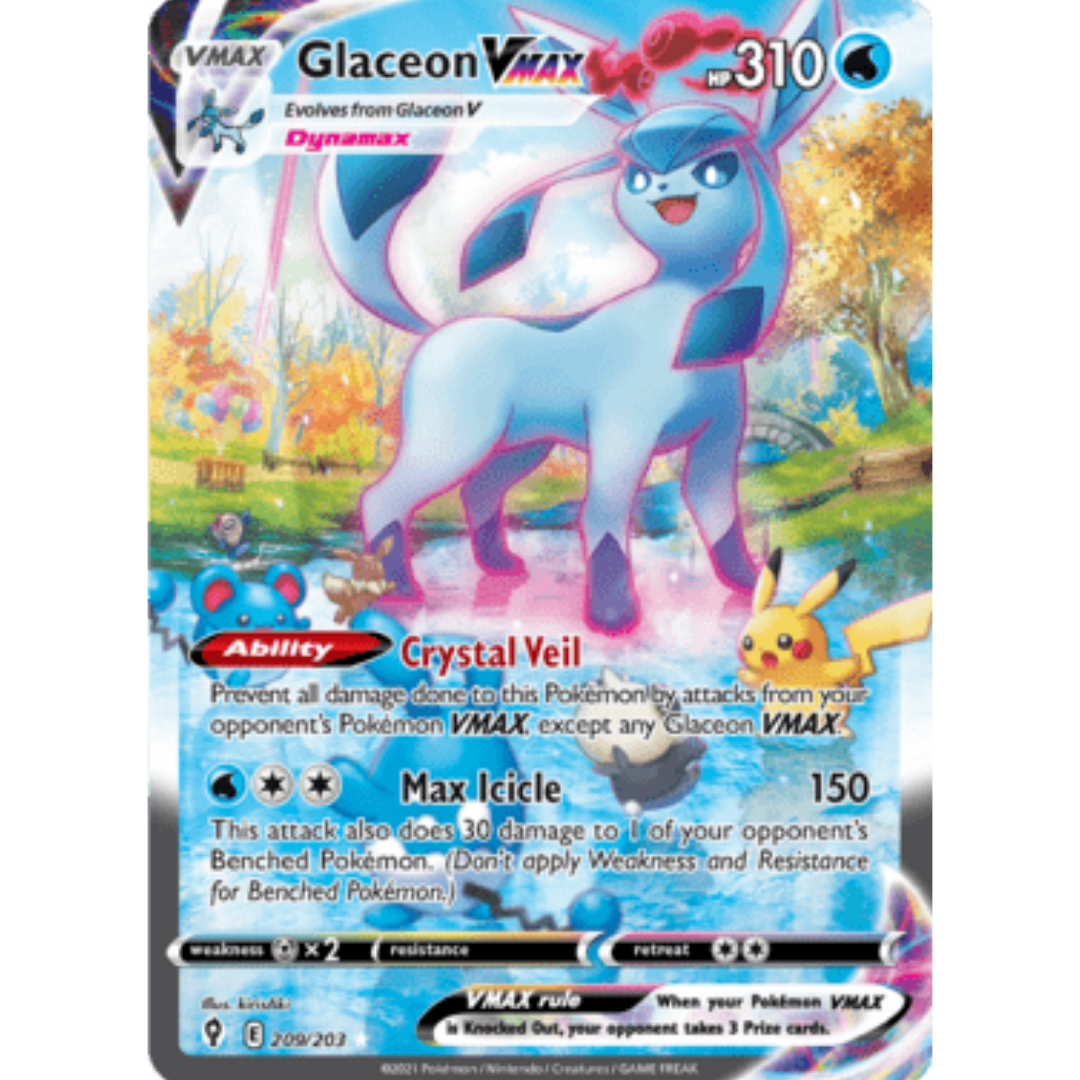 Glaceon VMAX (Alternate Art Secret) 209 - Holofoil SWSH07 Evolving Skies - Secret Rare
