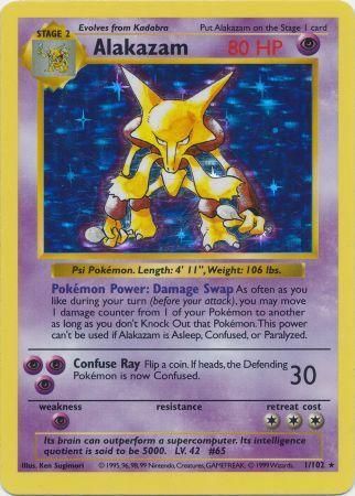 Alakazam Base Set Shadowless - Holo Rare