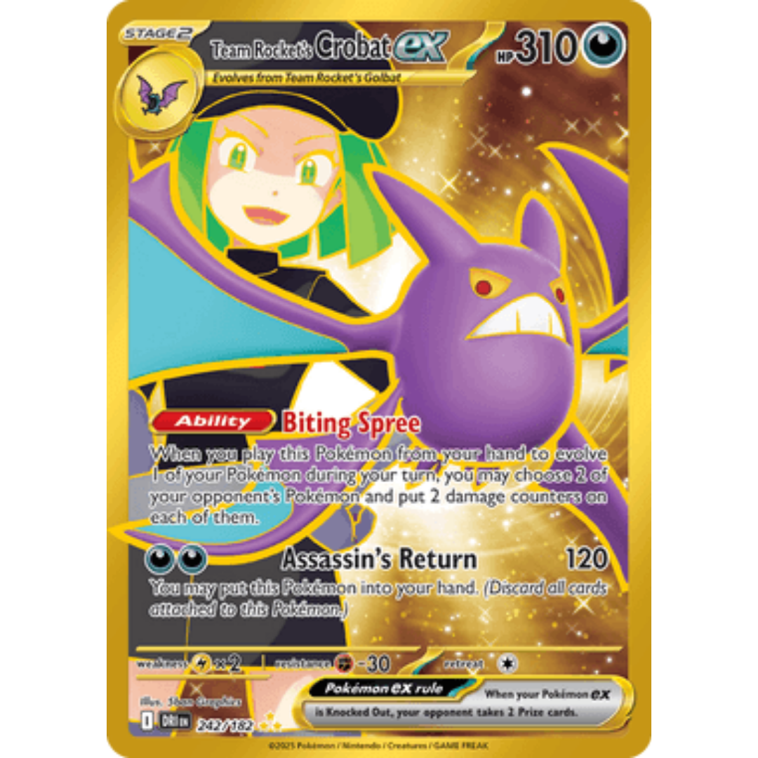 Team Rocket's Crobat ex 242/182 - Holofoil SV10 Destined Rivals - Hyper Rare