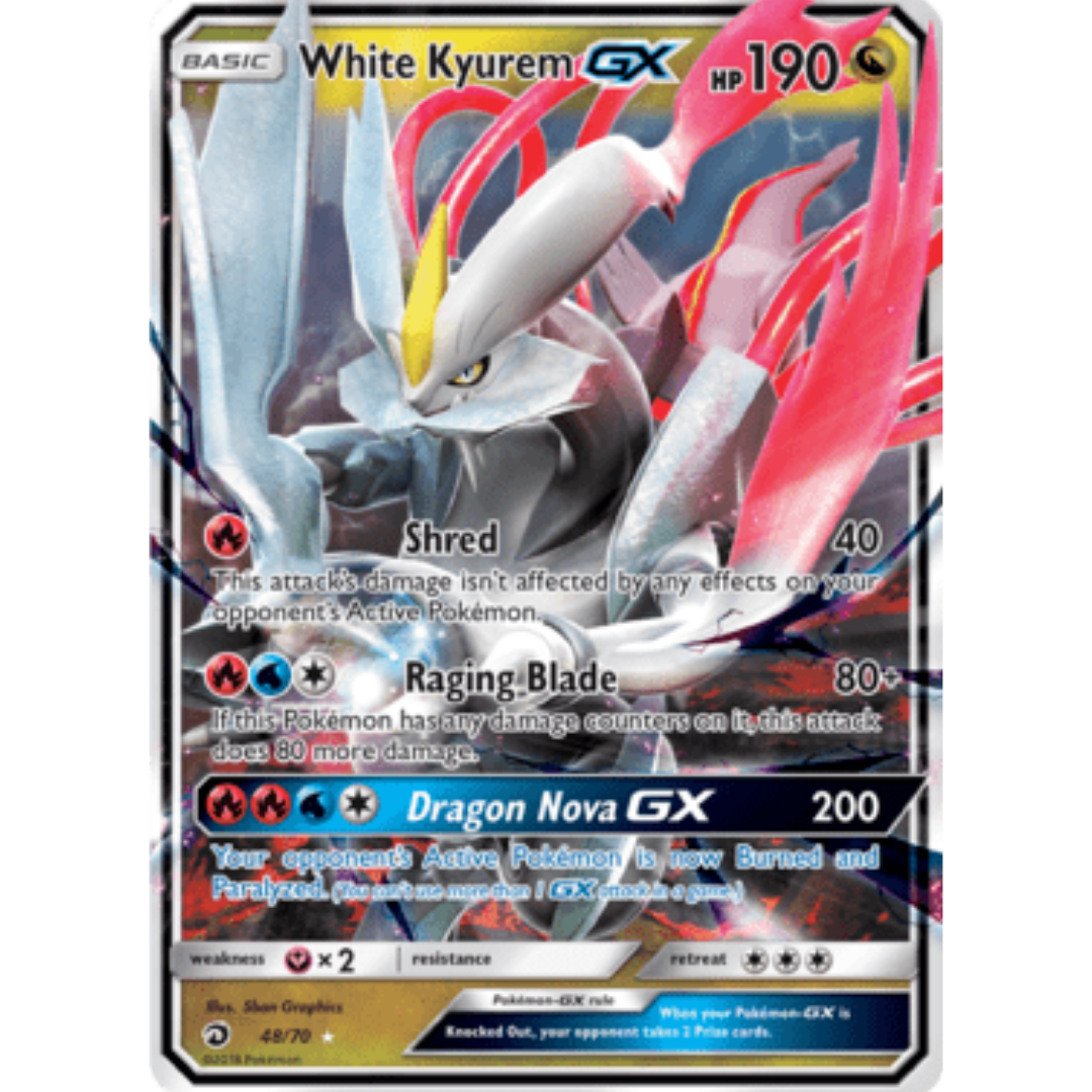 White Kyurem GX/70 - Holofoil Dragon Majesty - Ultra Rare