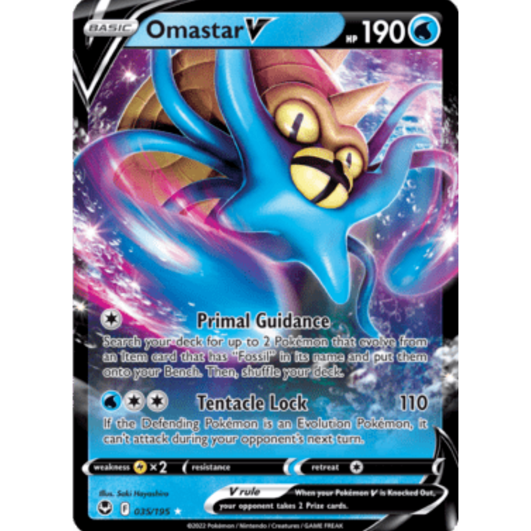 Omastar V 035 - Holofoil SWSH12 Silver Tempest - Ultra Rare