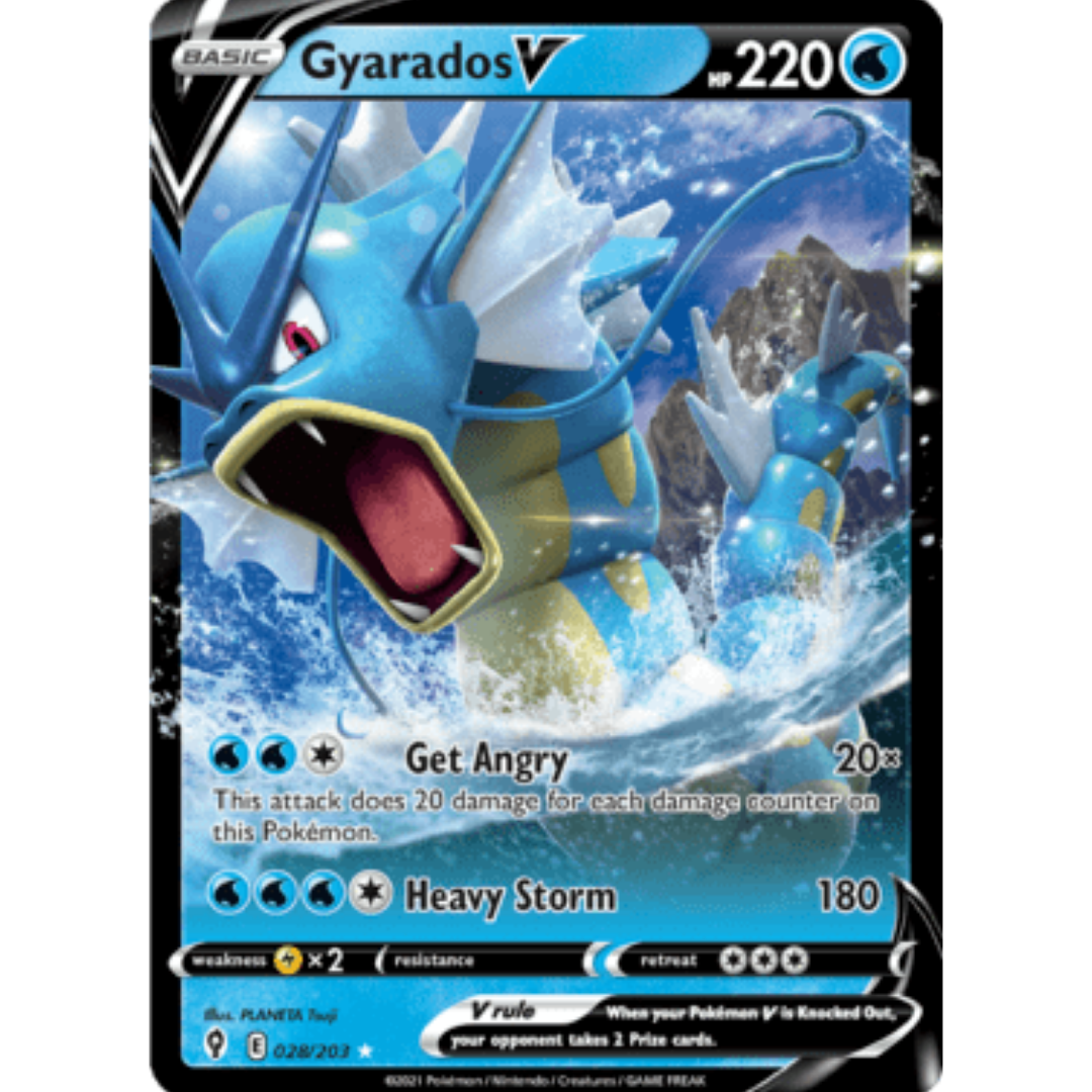 Gyarados V 028 - Holofoil SWSH07 Evolving Skies - Ultra Rare