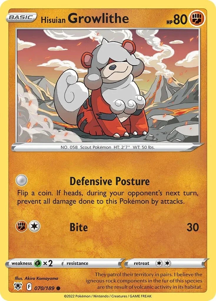 Hisuian Growlithe 070/189 - Holofoil Deck Exclusives - Promo
