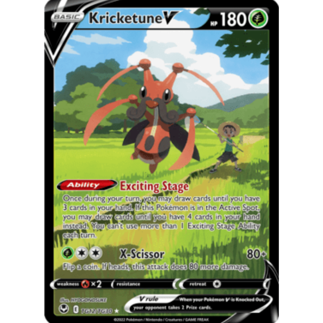 Kricketune V TG12 - Holofoil SWSH12 Silver Tempest Trainer Gallery - Ultra Rare