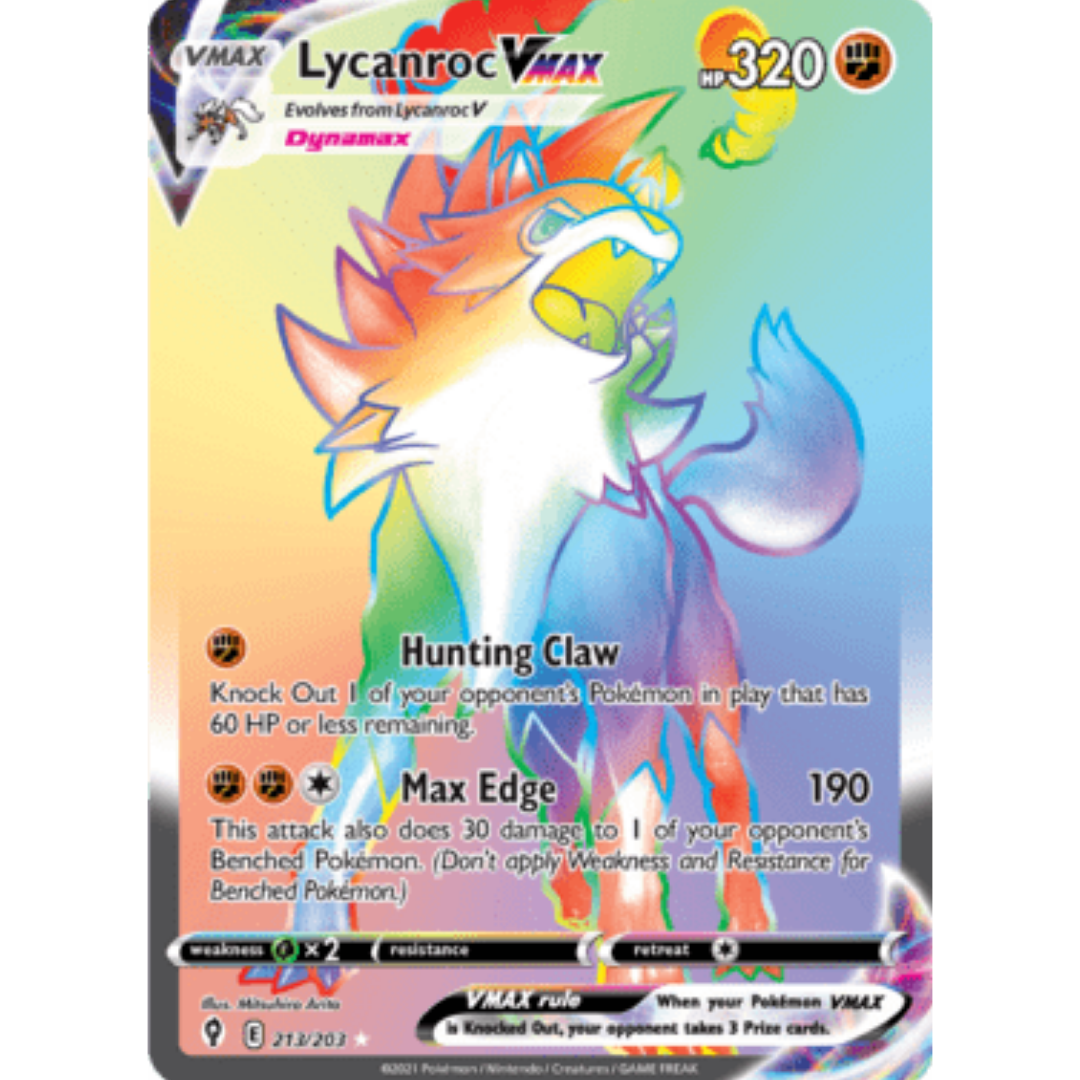 Lycanroc VMAX (Secret) 213 - Holofoil SWSH07 Evolving Skies - Secret Rare