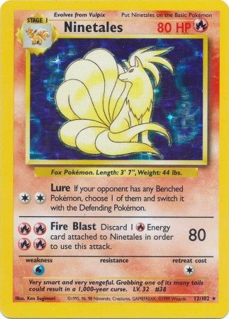 Ninetales 012/102 - Holofoil Base Set - Holo Rare