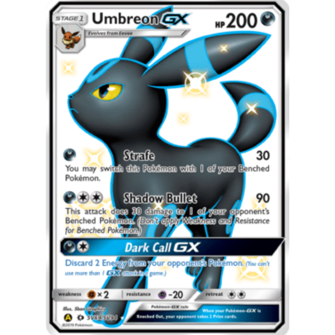 Umbreon GX SV69/SV94 - Holofoil Hidden Fates Shiny Vault - Shiny Holo Rare