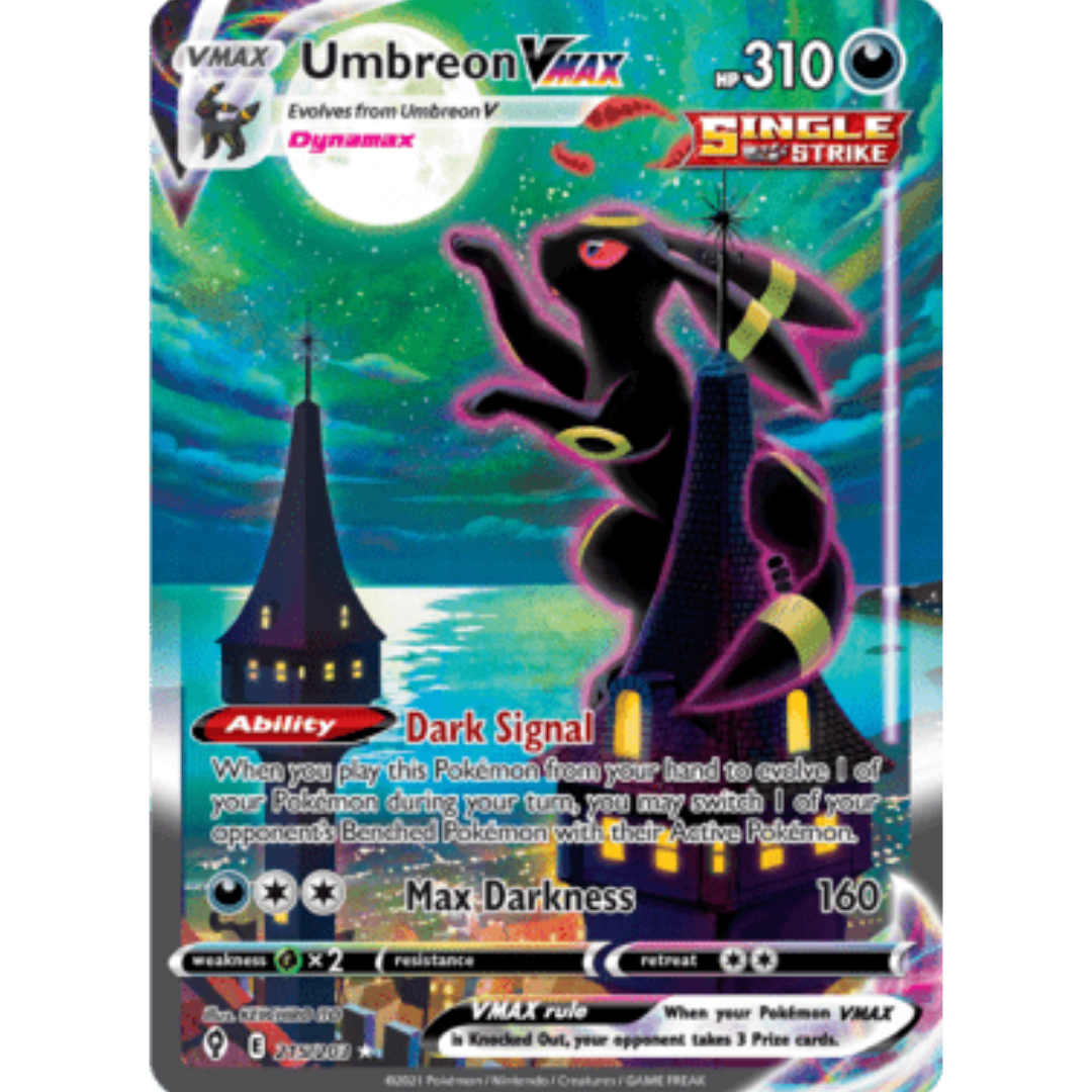 Umbreon VMAX (Alternate Art Secret) 215 - Holofoil SWSH07 Evolving Skies - Secret Rare