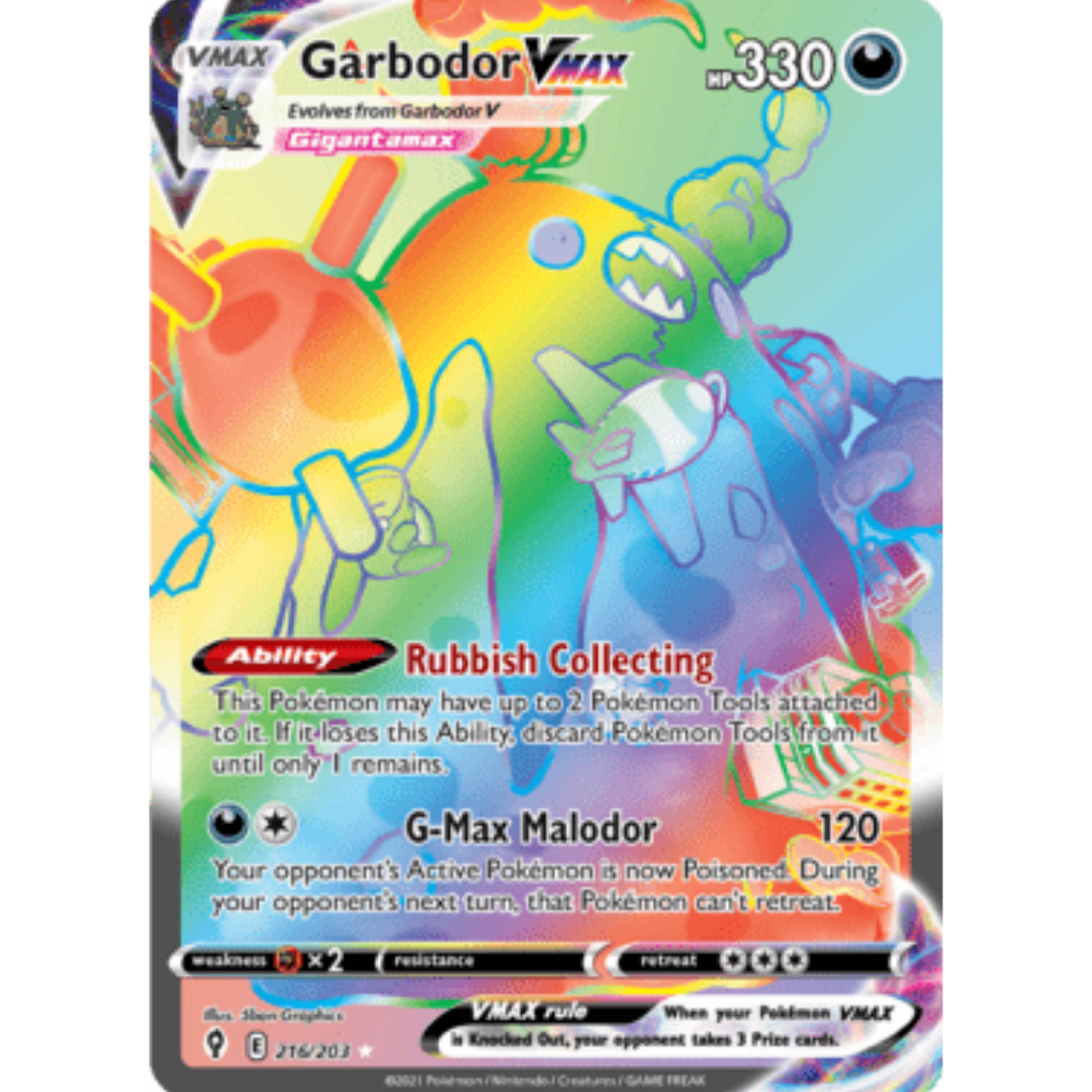 Garbodor VMAX (Secret) 216 - Holofoil SWSH07 Evolving Skies - Secret Rare