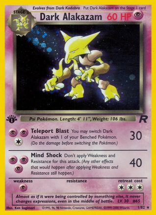 Dark Alakazam (1) 001 - Unlimited Holofoil Team Rocket - Holo Rare