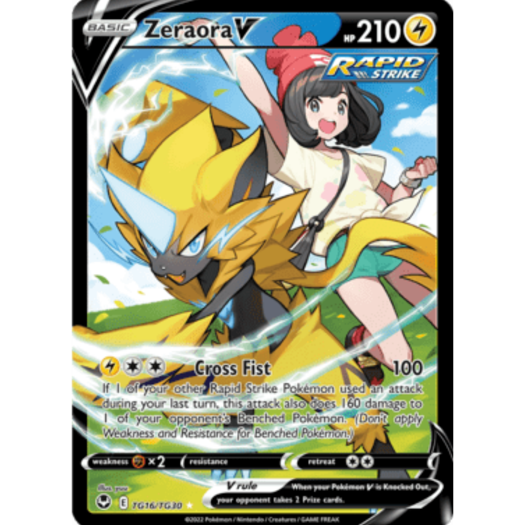 Zeraora V TG16 - Holofoil SWSH12 Silver Tempest Trainer Gallery - Ultra Rare