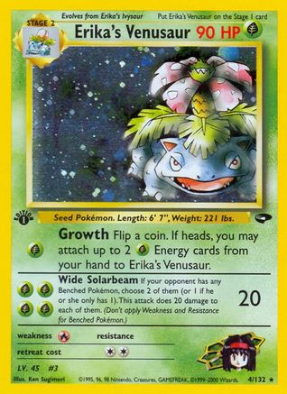 Erika's Venusaur 004 - Unlimited Holofoil Gym Challenge - Holo Rare