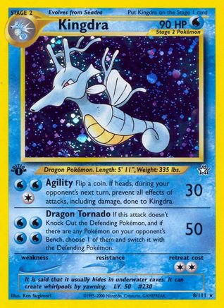 Kingdra 008 - Unlimited Holofoil Neo Genesis - Holo Rare