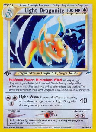 Light Dragonite - Unlimited Holofoil Neo Destiny - Holo Rare