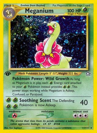 Meganium (11)/111 - Unlimited Holofoil Neo Genesis - Holo Rare