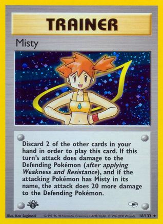 Misty (18) 018 - Unlimited Holofoil Gym Heroes - Holo Rare
