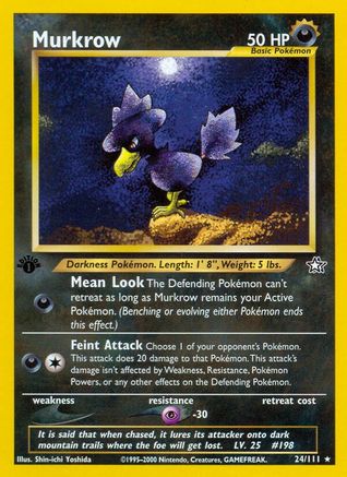 Murkrow 024 - Unlimited Neo Genesis - Rare