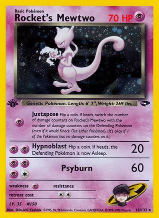 Rocket's Mewtwo - Unlimited Holofoil Gym Challenge - Holo Rare