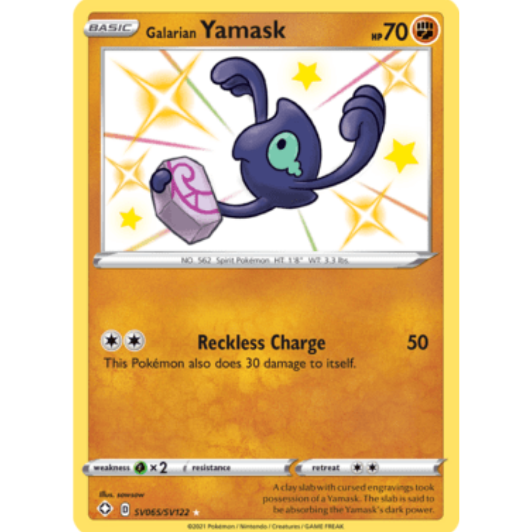 Galarian Yamask SV065 - Holofoil Shining Fates Shiny Vault - Shiny Holo Rare