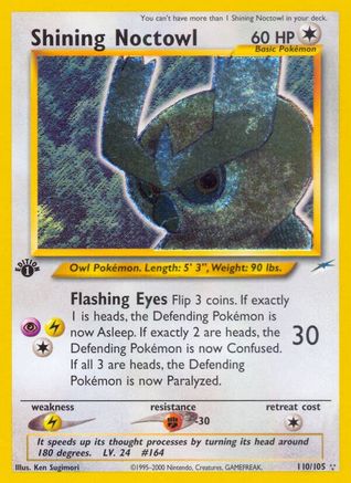 Shining Noctowl - Unlimited Holofoil Neo Destiny - Secret Rare