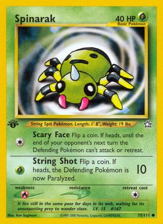 Spinarak 075 - 1st Edition Neo Genesis - Common