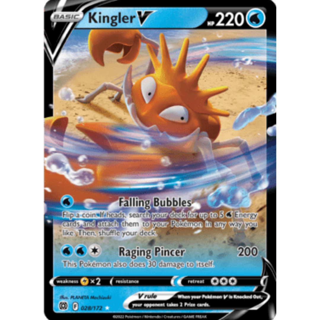 Kingler V 028 - Holofoil SWSH09 Brilliant Stars - Ultra Rare