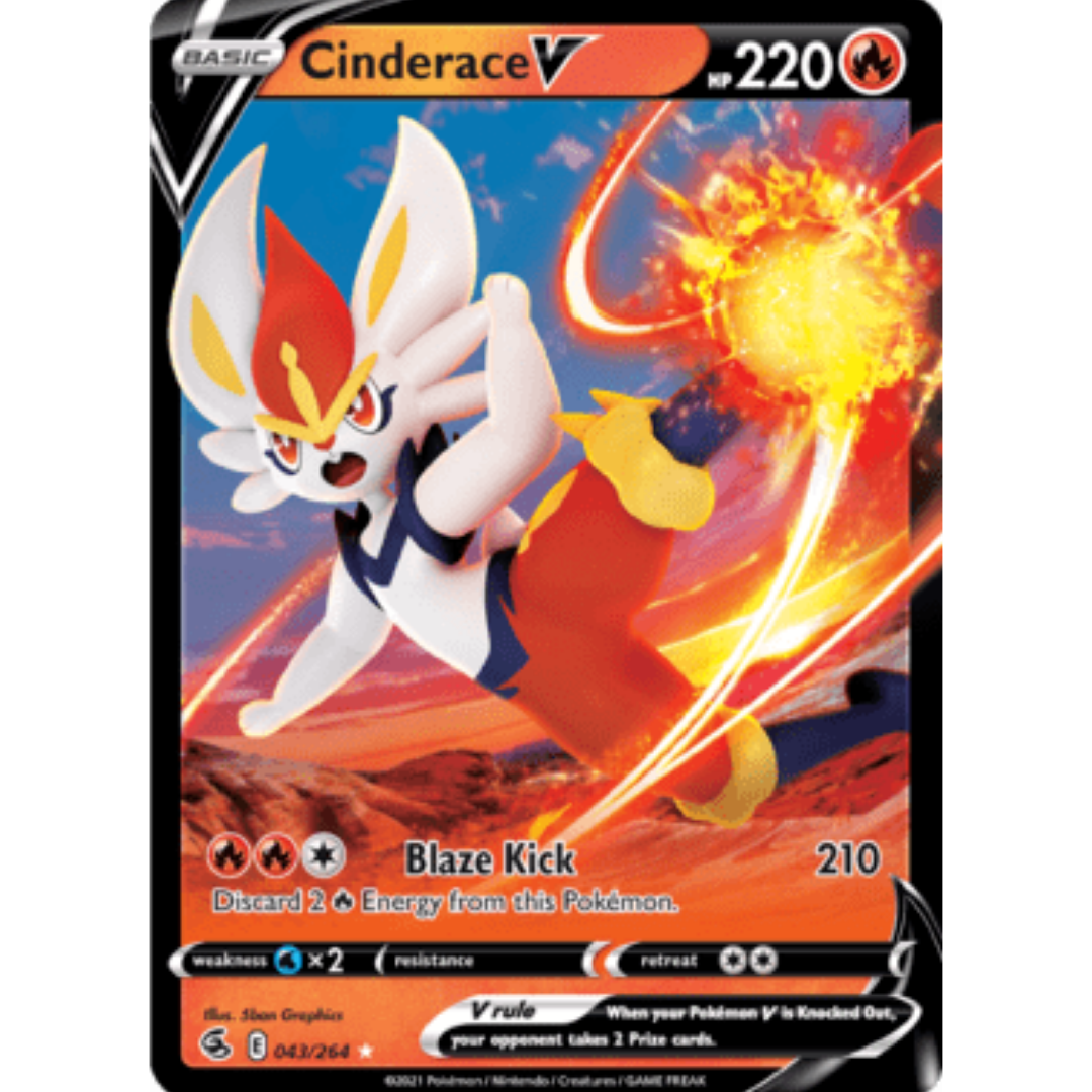 Cinderace V (43) 043 - Holofoil SWSH08 Fusion Strike - Ultra Rare