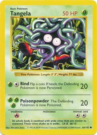 Tangela 066 - Unlimited Base Set Shadowless - Common
