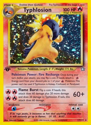 Typhlosion (17) 017/111 - 1st Edition Holofoil Neo Genesis - Holo Rare